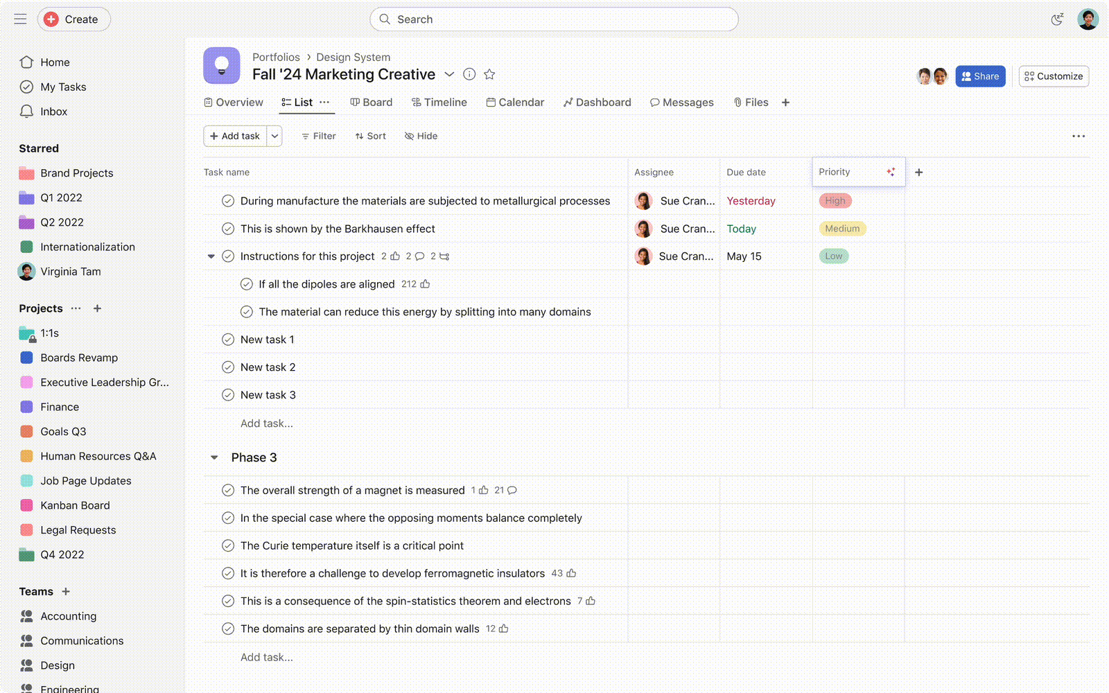 Asana AI Studio