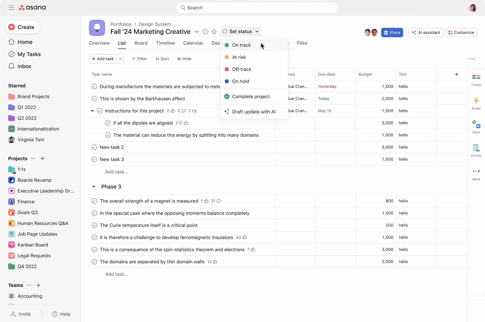 Asana AI